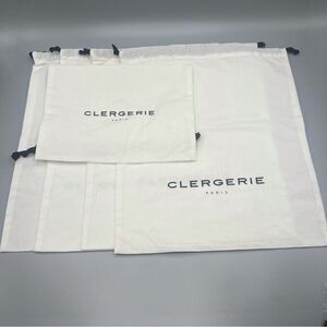 Clergerie Paris White Dust Bags Lot of 5
